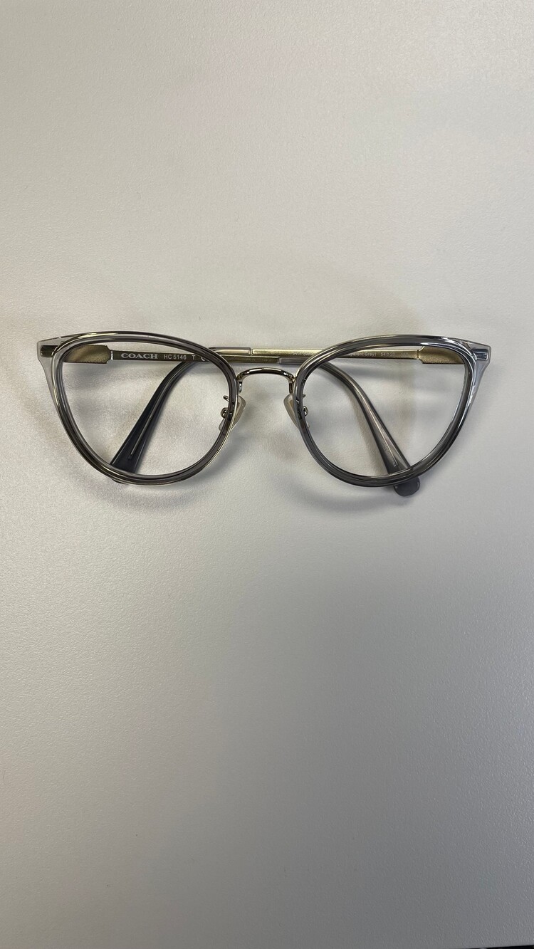 Coach HC 5146 Eyeglasses 54 Transparent Grey Frames with Light Gold Metal
